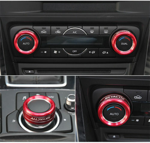 Passend für Mazda 3 Regler Lüftung 3er Set Aluminium Blende Rahmen Accessoire