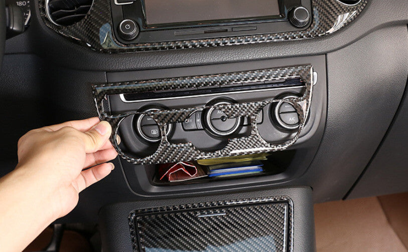 Passend für VW Tiguan 2010-2016 Lüftungsregler Blenden Rahmen Tuning Carbon