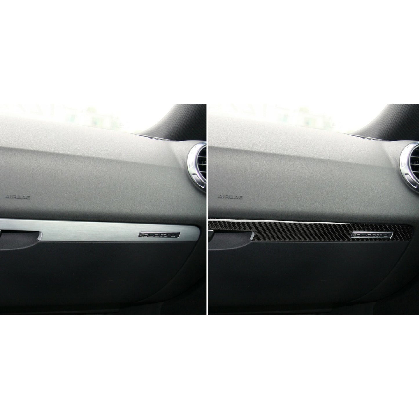 Passend für Audi TT Blende Handschuhfach Zierleiste Cockpit Rahmen Carbon Dekor