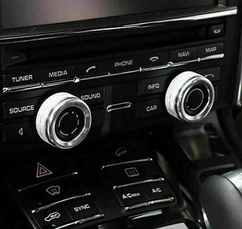 Passend für Porsche Cayenne Aluminium Knöpfe Regler Blende Zierrahmen Schutz