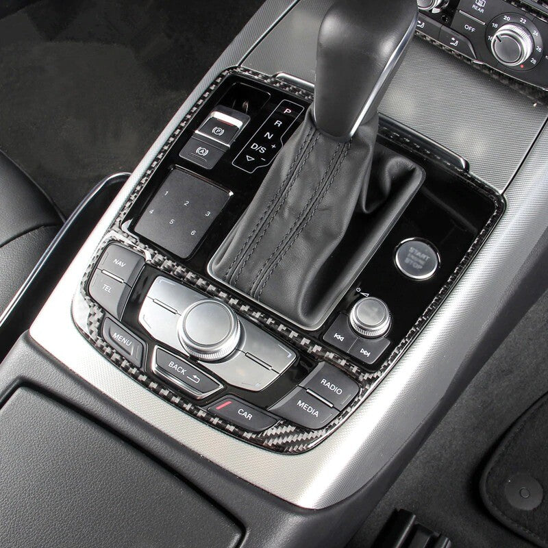 Passend für Audi A7 A6 C7 Schaltung Mittelkonsole Rahmen Blende Carbon