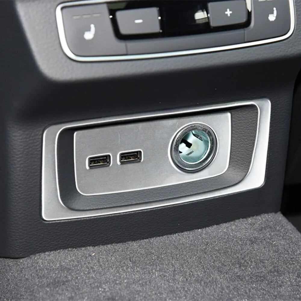 Passend für Audi Q5 2018-21 USB Blende Abdeckung Rahmen Silber