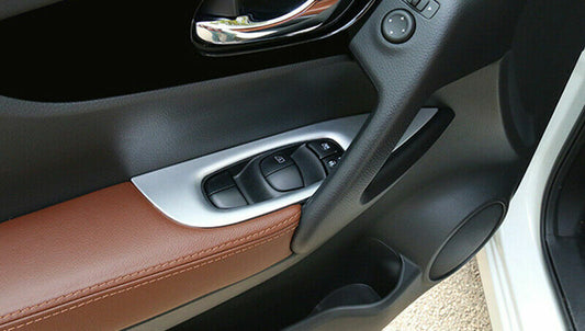 Passend für Nissan Qashqai J11 Fensterheber Blenden Abdeckung Zierrahmen Silber