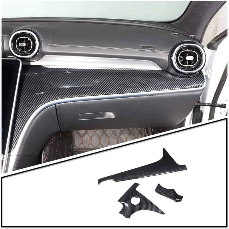 Passend für Mercedes C W206 Mittelkonsole Blenden Abdeckungen Rahmen Carbon