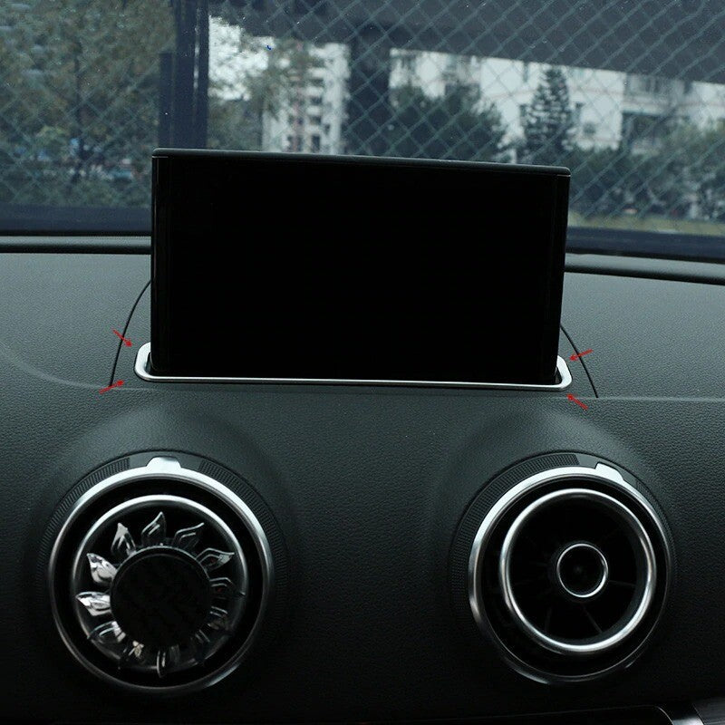 Passend für Audi A3 Navigation Navi Zierrahmen aus Edelstahl Display Rahmen