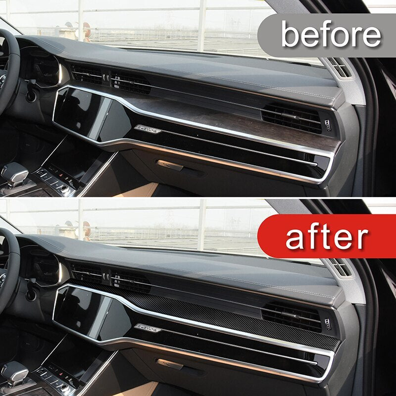 Passend für Audi A6 C8 A7 A8 Mittelkonsole Blenden Abdeckungen Rahmen Carbon