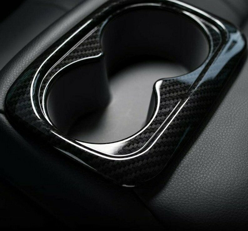 Passend für Honda Civic Carbon Becherhalter Blende Rahmen Schutz Armlehne Cover