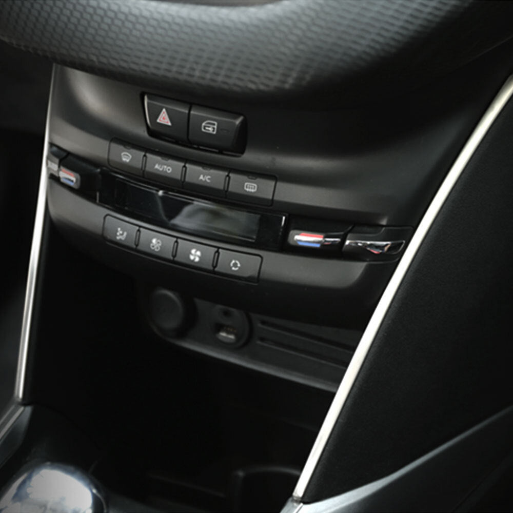 Passend für Peugeot 2008 Mittelkonsole Blenden Abdeckung Rahmen Silber