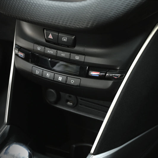 Passend für Peugeot 2008 Mittelkonsole Blenden Abdeckung Rahmen Silber