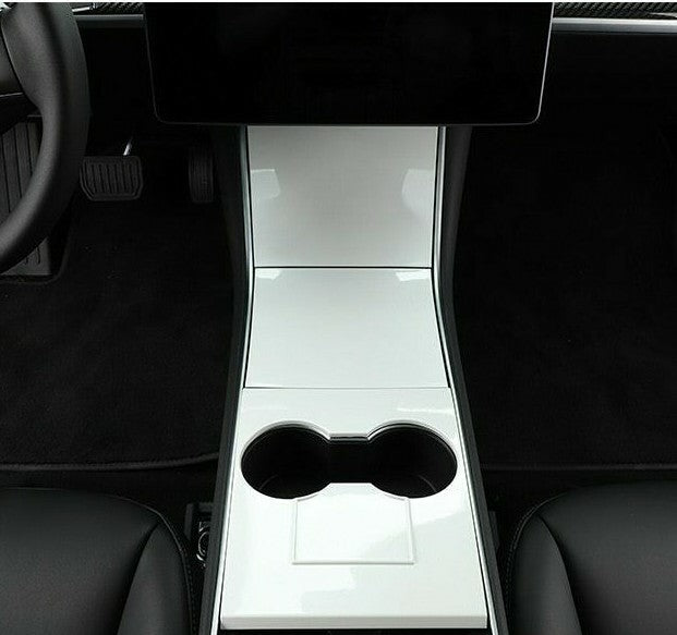 Passend für Tesla Model 3 Mittelkonsole Weiß Abdeckung Cover Rahmen Schutz