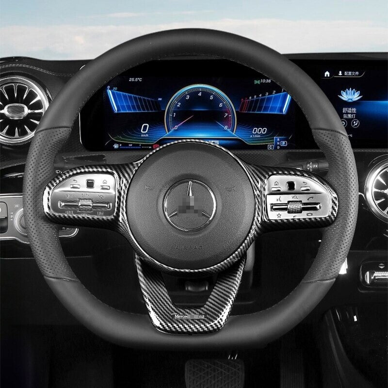 Passend für Mercedes Benz A C E Carbon Lenkradtasten Lenkrad Cover Rahmen Blende