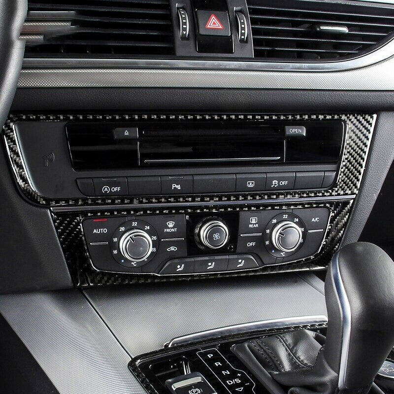 Passend für Audi A6 C7 A7 2012-2018 Radio Rahmen Blenden Carbon Zierrahmen Cover