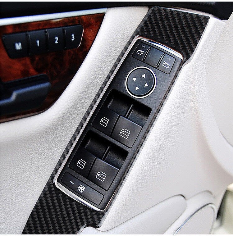 Passend für Mercedes Benz W204 2007 - 2013 Fensterheber Blende Carbon Rahmen