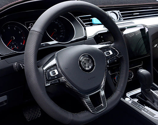 Passend für VW Tiguan 2 Golf 7 T-Roc T-Cross Lenkrad Blende Zierrahmen Carbon