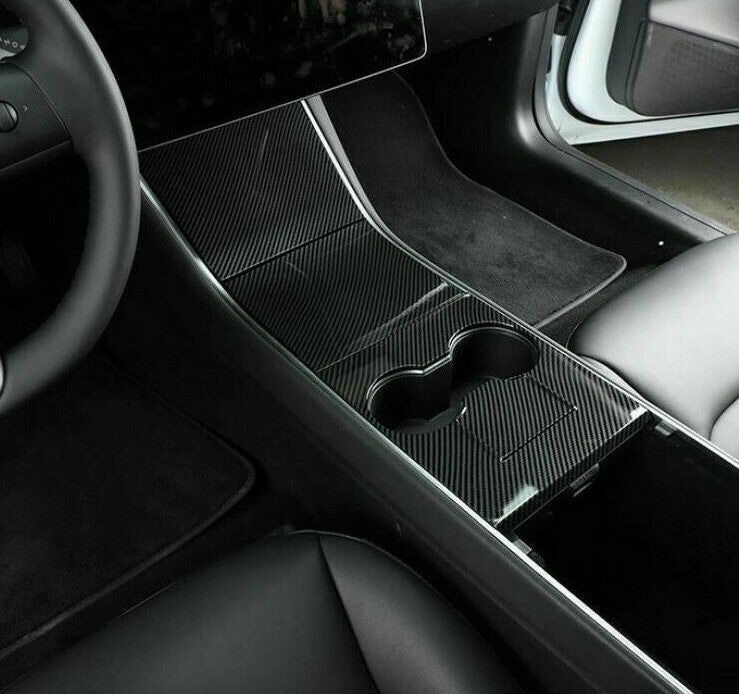 Passend für Tesla Model 3 Mittelkonsole Carbon Abdeckung Cover Rahmen Schutz