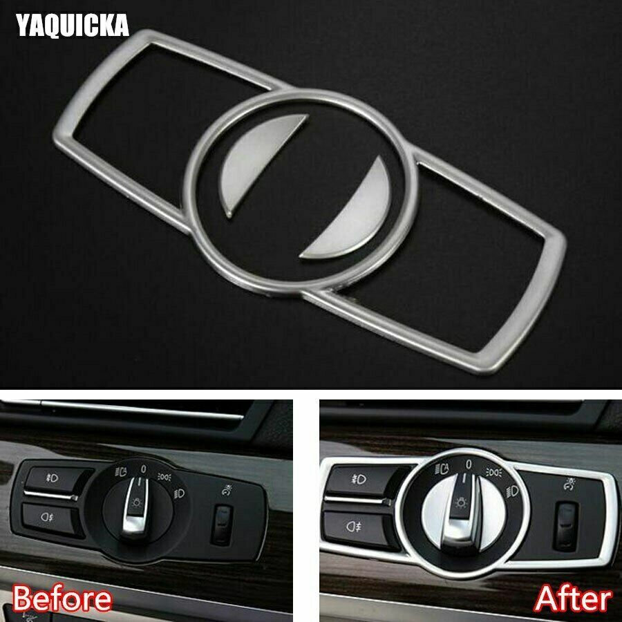 Passend für BMW 5 Series F10 2011-2014 Lichtschalter Rahmen Blende Silber