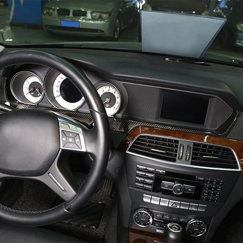 Passend für Mercedes Benz C Klasse W204 Tacho Cockpit Blende Rahmen Carbon Zierblende