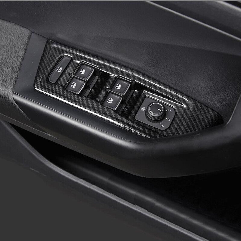 Passend für VW T-Roc Carbon Cover Blenden für Fensterheber Abdeckung Rahmen