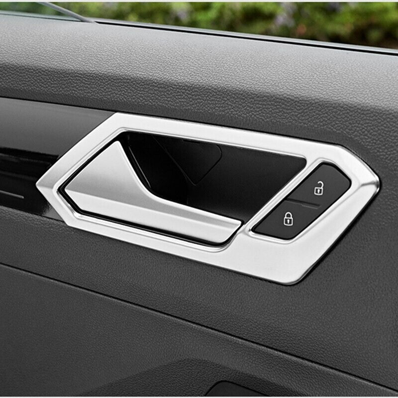 Passend für 4x Passend Für VW T-Roc TDI TSI Rline Edelstahl Tür Griff Blende Silber Rahmen