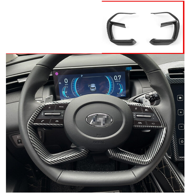 Passend für Hyundai Tucson NX4 Abdeckung Rahmen Blende Lenkrad Tasten Carbon