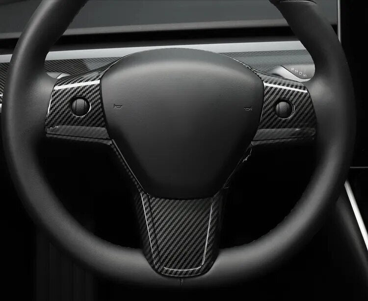 Passend für TESLA Model 3 2019-21 Lenkrad Blende Zierblende Abdeckung Carbon