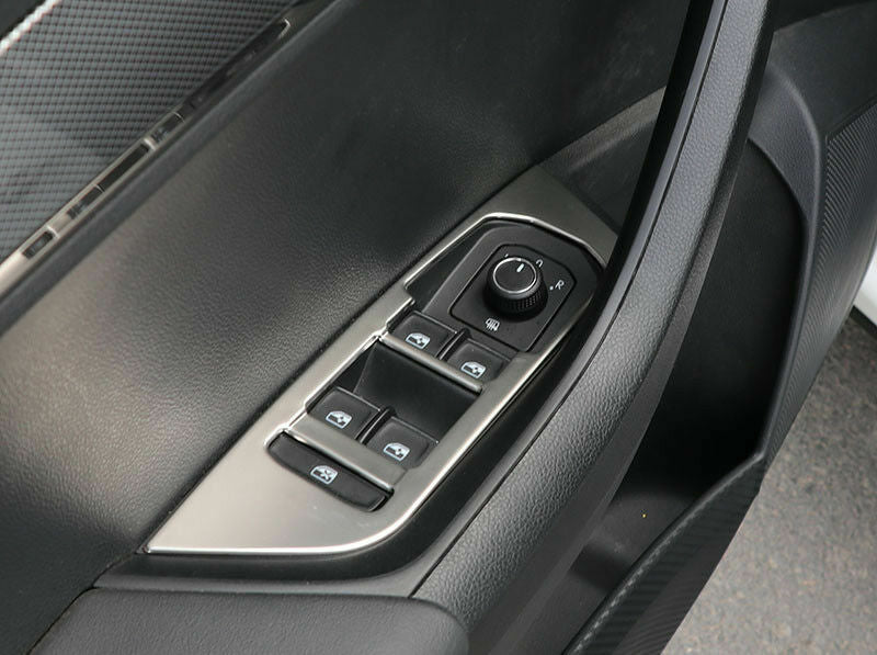 Passend für Skoda Karoq Fensterheber Blenden Abdeckung Zierrahmen Silber