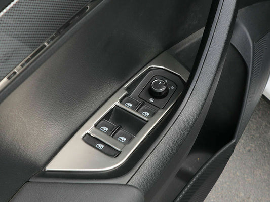 Passend für Skoda Karoq Fensterheber Blenden Abdeckung Zierrahmen Silber