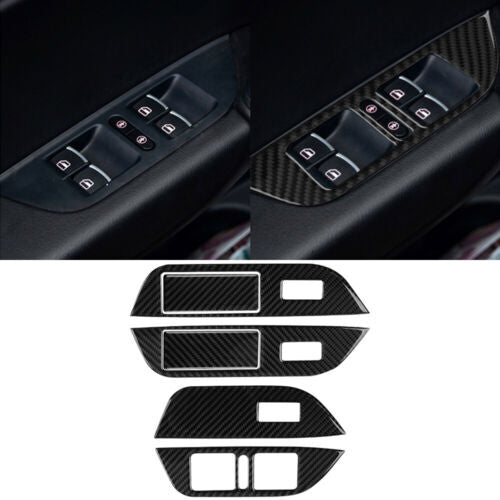 Passend für VW Touareg 2011-18 Fensterheber Blenden Abdeckung Carbon