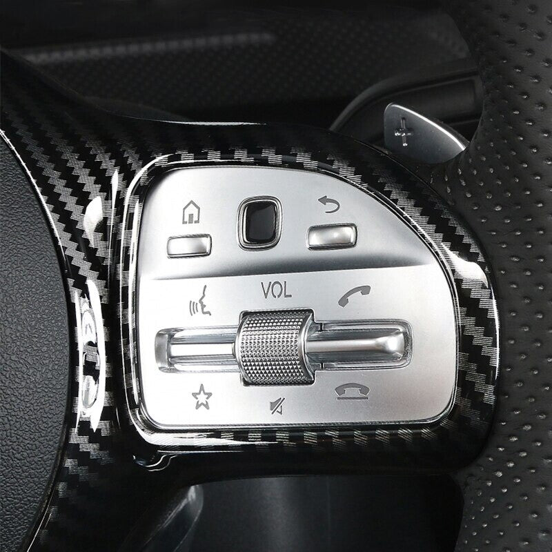 Passend für Mercedes Benz A C E Carbon Lenkradtasten Lenkrad Cover Rahmen Blende