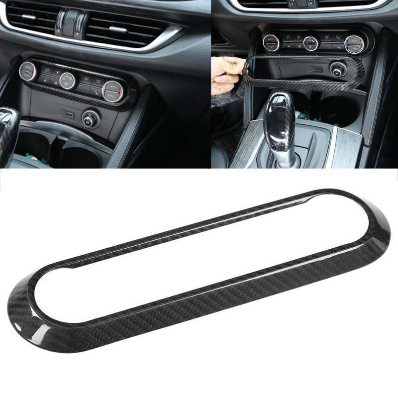 Passend für Alfa Romeo Stelvio Giulia Klima Blenden Abdeckung Rahmen Carbon