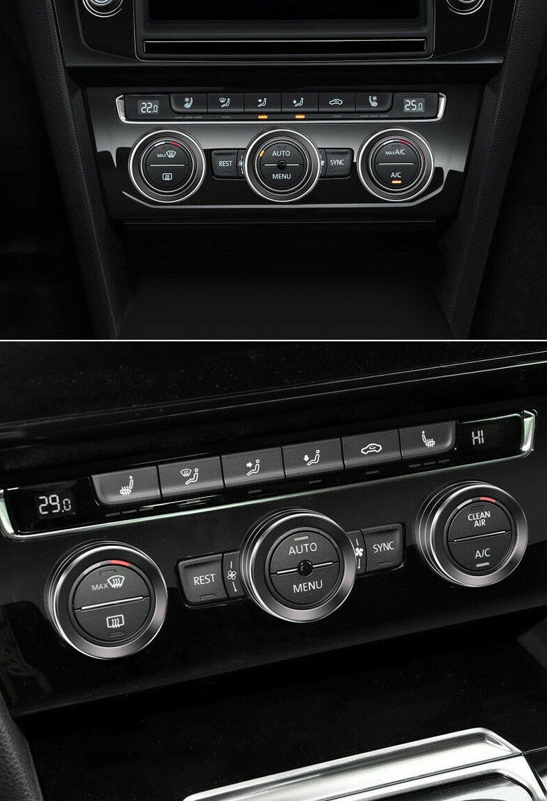 Passend für VW 7 MK7 GTI Ringe Klima Regler Knopf Heizungsregler Blende Schwarz