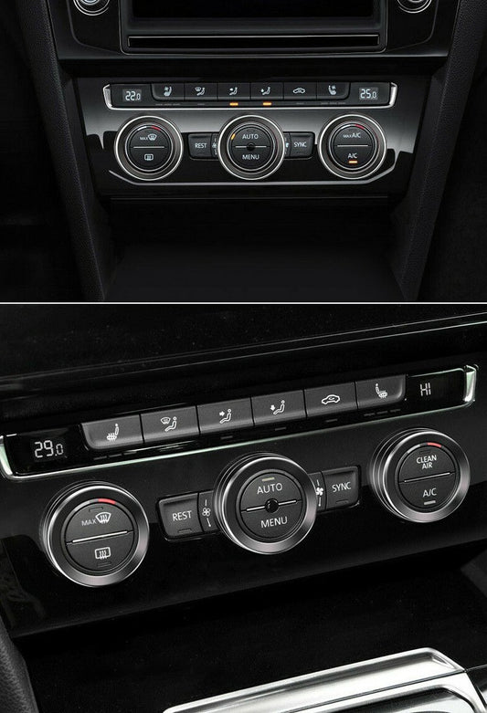 Passend für VW 7 MK7 GTI Ringe Klima Regler Knopf Heizungsregler Blende Schwarz
