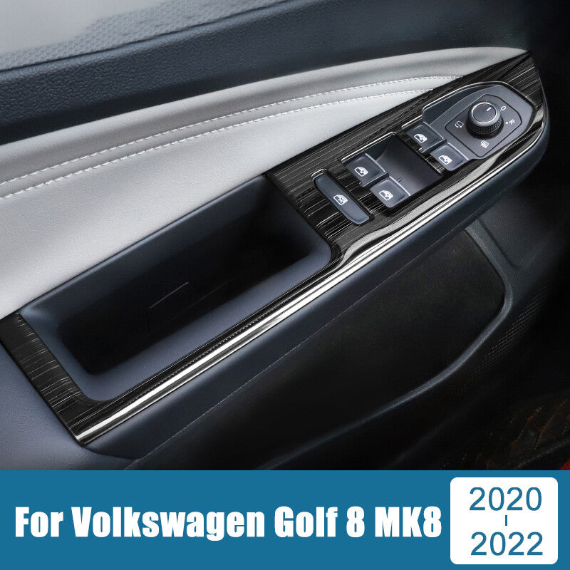 Passend für VW Golf 8 MK8 Fensterheber Blenden Abdeckung Rahmen Schwarz