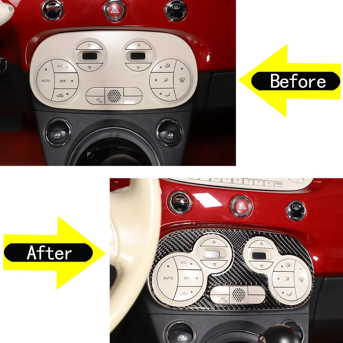 Passend für Fiat 500 312 2011-2019 Klimabedienung Blende