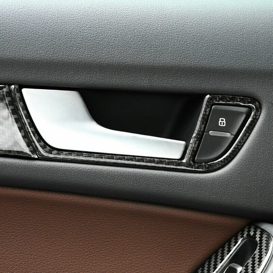 Passend für Audi A4 B8 Türgriffrahmen Blenden für Türgriffe in Carbon Optik