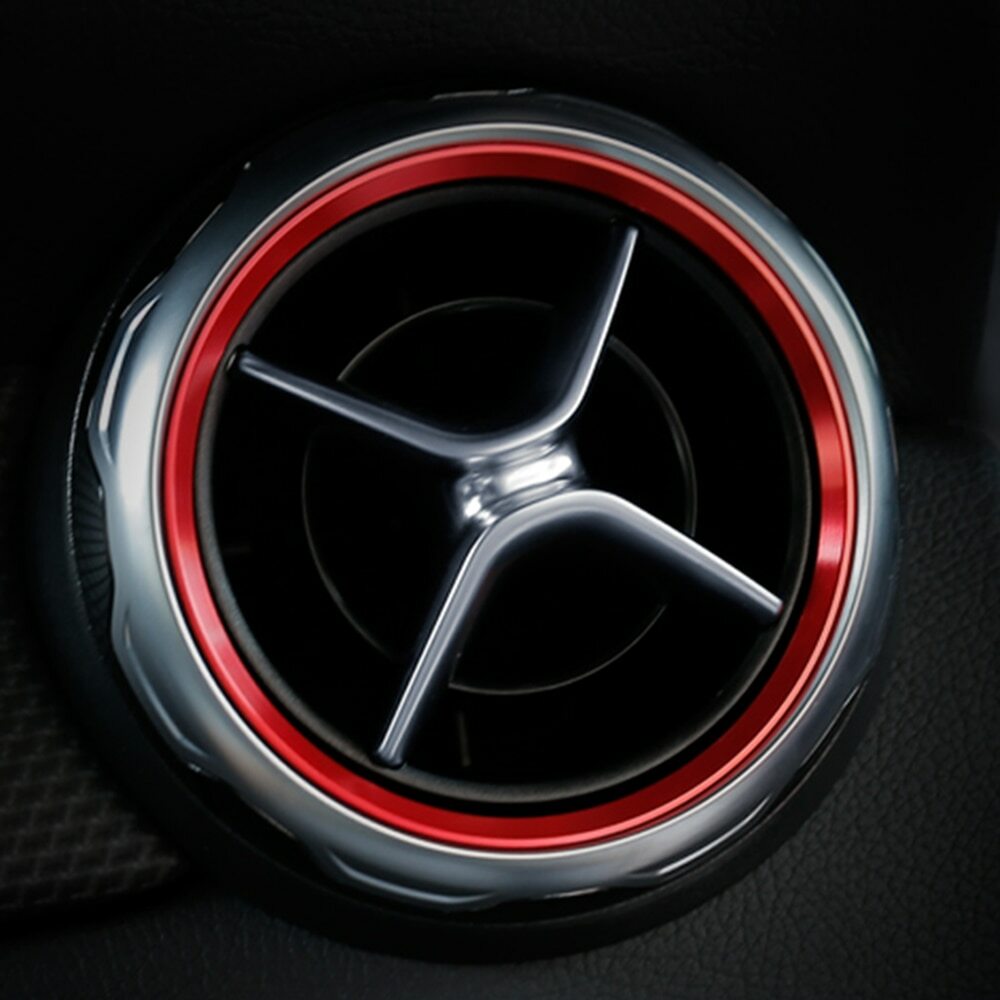 Passend für 5x Mercedes Lüftungsringe Zierringe Blenden Rot A W176 B W246 CLA C117 GLA X157