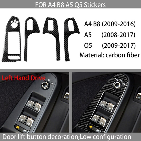 Passend für Audi A4 B8 A5 Q5 Fensterheber Zierrahmen Blenden Carbon Zierrahmen