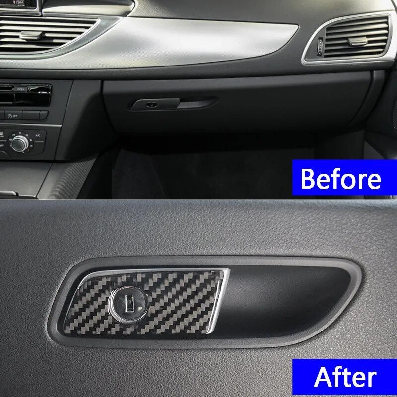 Passend für Audi A6 C7 A7 2012-18 Handschuhfach Blende Abdeckung Rahmen Carbon