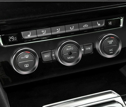 Passend für VW 7 MK7 GTI Ringe Klima Regler Knopf Heizungsregler Blende Schwarz