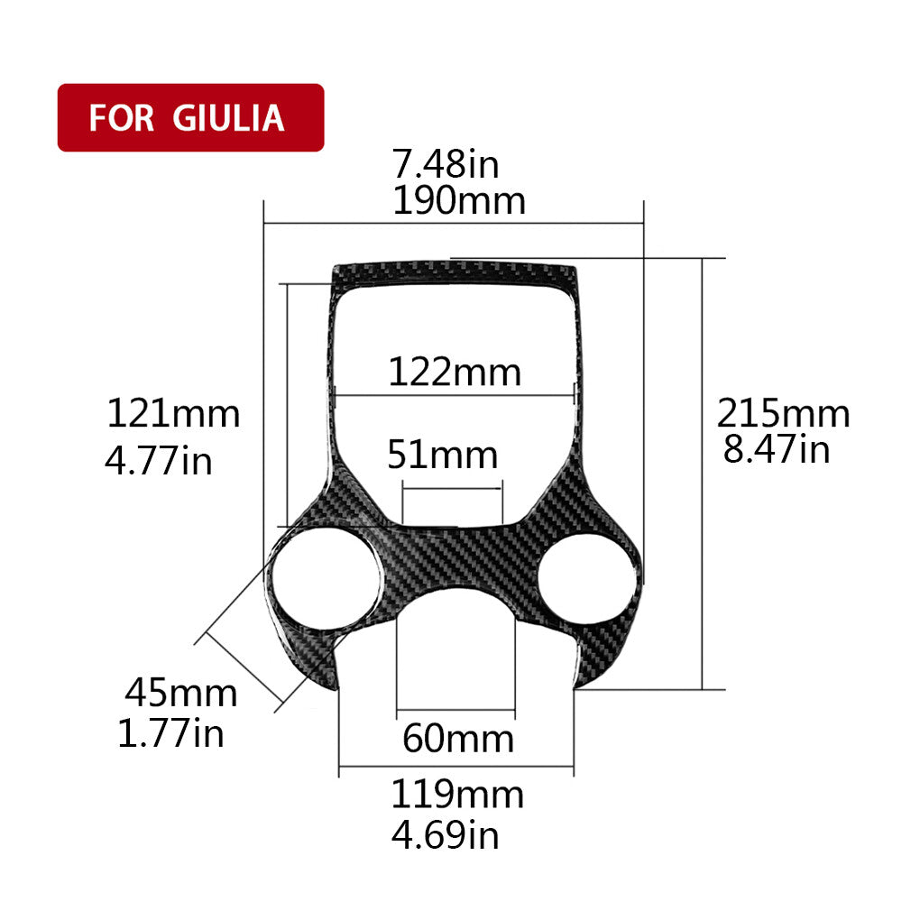 Passend für Alfa Romeo Giulia Mittelkonsole Blenden Abdeckung Rahmen Carbon