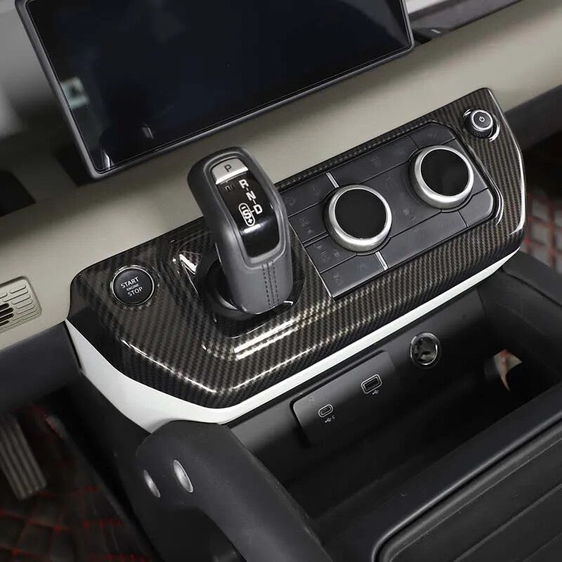 Passend für Land Rover Defender 2014-2018 Mittelkonsole Rahmen Blende Carbon