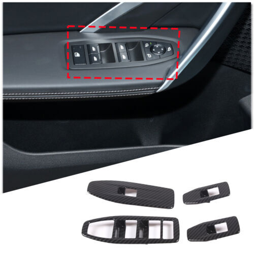 Passend für BMW X1 2023-2024 Fensterheber Blenden Abdeckung Carbon