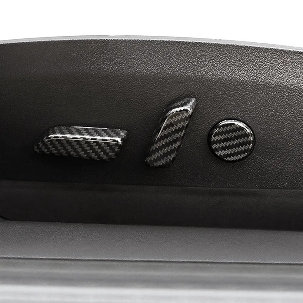 Passend für TESLA Model 3 2019 Sitzverstellung Blende Zierblende Abdeckung Carbon
