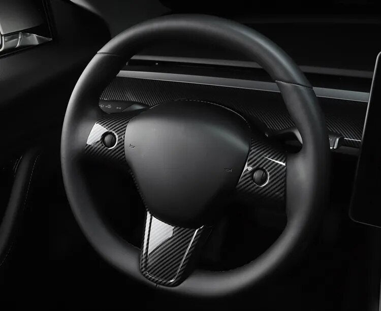Passend für TESLA Model 3 2019-21 Lenkrad Blende Zierblende Abdeckung Carbon