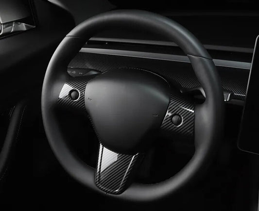 Passend für TESLA Model 3 2019-21 Lenkrad Blende Zierblende Abdeckung Carbon