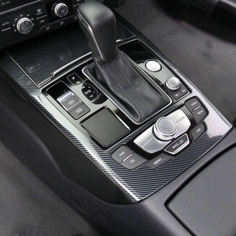 Passend für Audi A6 A7 Edelstahl Zierblende für Mittelkonsole Blende Rahmen Carbon