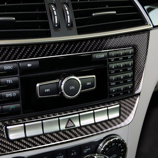 Passend für Mercedes Benz C W204 Carbon Radio Mittelkonsole Rahmen Blende Schutz