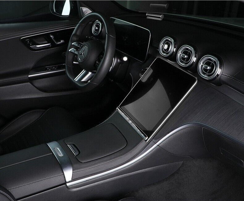 Passend für Mercedes W206 C Klasse Blende Kunstleder Mittelkonsole Schutz Rahmen