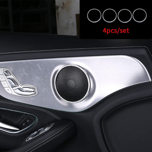 Passend für Mercedes GLC X253 C Class W205 Lautsprecher Blenden Rahmen Silber