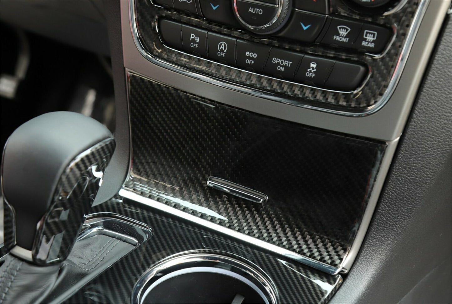 Passend für Jeep Grand Cherokee Carbon Mittelkonsole Rahmen Blende Abdeckung